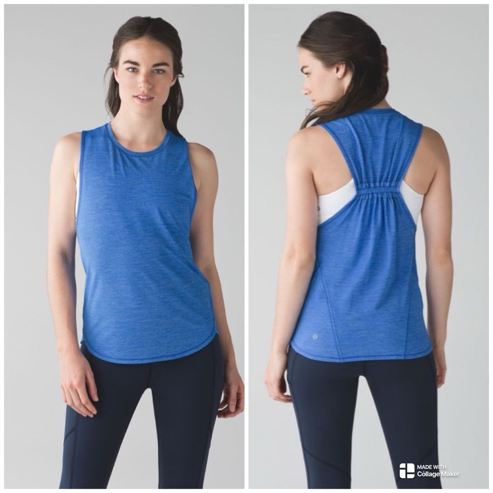 Lululemon In A Cinch Tank in Heathered Pipe Dream Blue